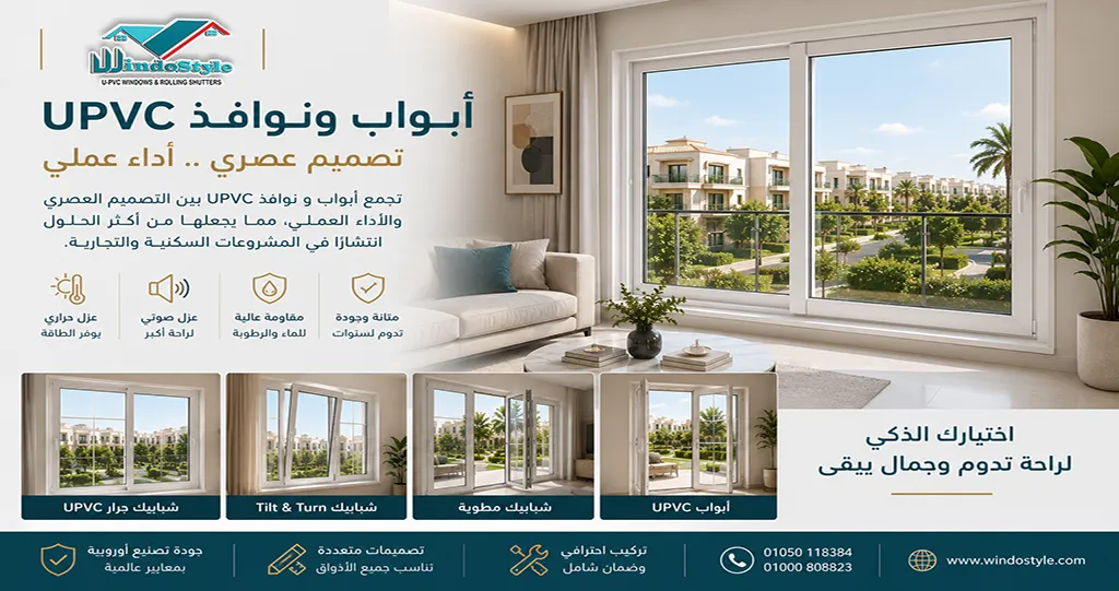 UPVC Doors and Windows | Features and Section Types 2 uPVC doors and windows strike a balance between modern design and practical efficiency, offering excellent insulation, high durability, and ease of use and maintenance, making them an ideal choice for modern homes, villas, and commercial projects.