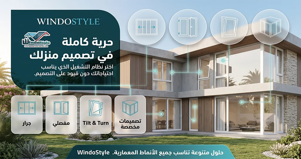 PVC windows offer greater freedom in home design. One of the biggest advantages that architects and homeowners notice from the start of a project is that PVC windows don't impose a single system or specific style. They can be fitted with: sliding windows, hinged windows, tilt-and-turn windows, sash windows, fixed windows, composite windows, and folding windows. This allows for choosing the most suitable system for each room instead of using a single design throughout the entire house. At WindoStyle, the appropriate system is selected based on the size of the opening and its intended use, not just its appearance.