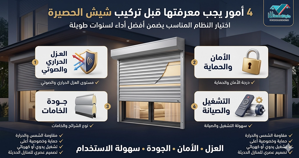شيش الحصيرة يمكن أن يوفر تركيبه في منزلك العديد من الفوائد، ولكن من المهم مراعاة جميع العوامل المعنية قبل اتخاذ القرار. فيما يلي أربعة أشياء يجب التفكير فيها قبل تثبيت الستائر الدوارة.