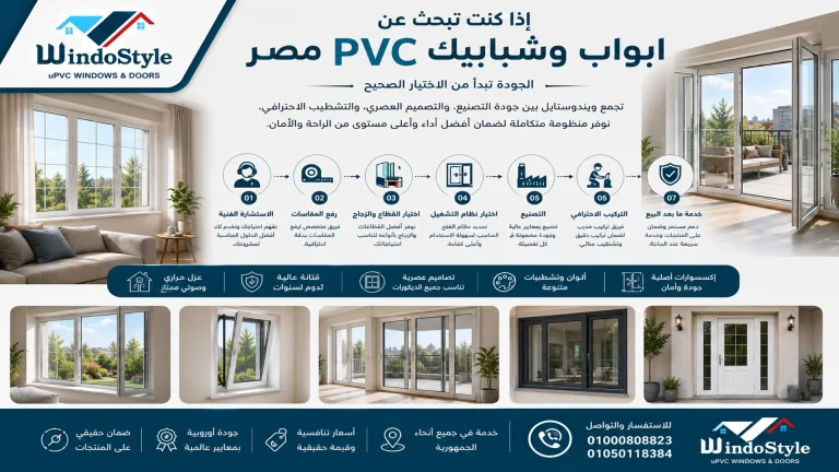 ابواب وشبابيك PVC مصر | أفضل الأنواع من ويندوستايل 7 ابواب وشبابيك PVC مصر تجمع بين جودة التصنيع