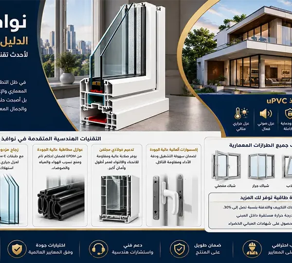 نوافذ uPVC الدليل الهندسي الشامل لأحدث تقنيات العزل والتصميم المعماري الاستثمار في نوافذ uPVC عالية الجودة ليس مجرد مظهر جمالي وعصري لمنزلك، بل هو قرار اقتصادي وهندسي مستدام فهذه النوافذ تمثل خط الدفاع الأول الذي يحمي عائلتك من تقلبات الطقس