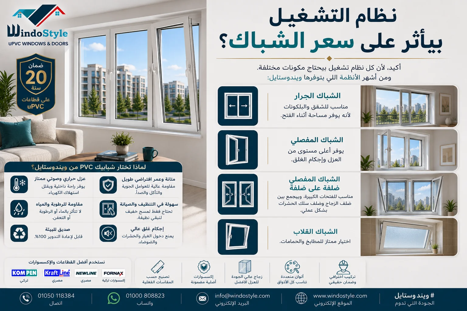 PVC window operating system PVC window operating system