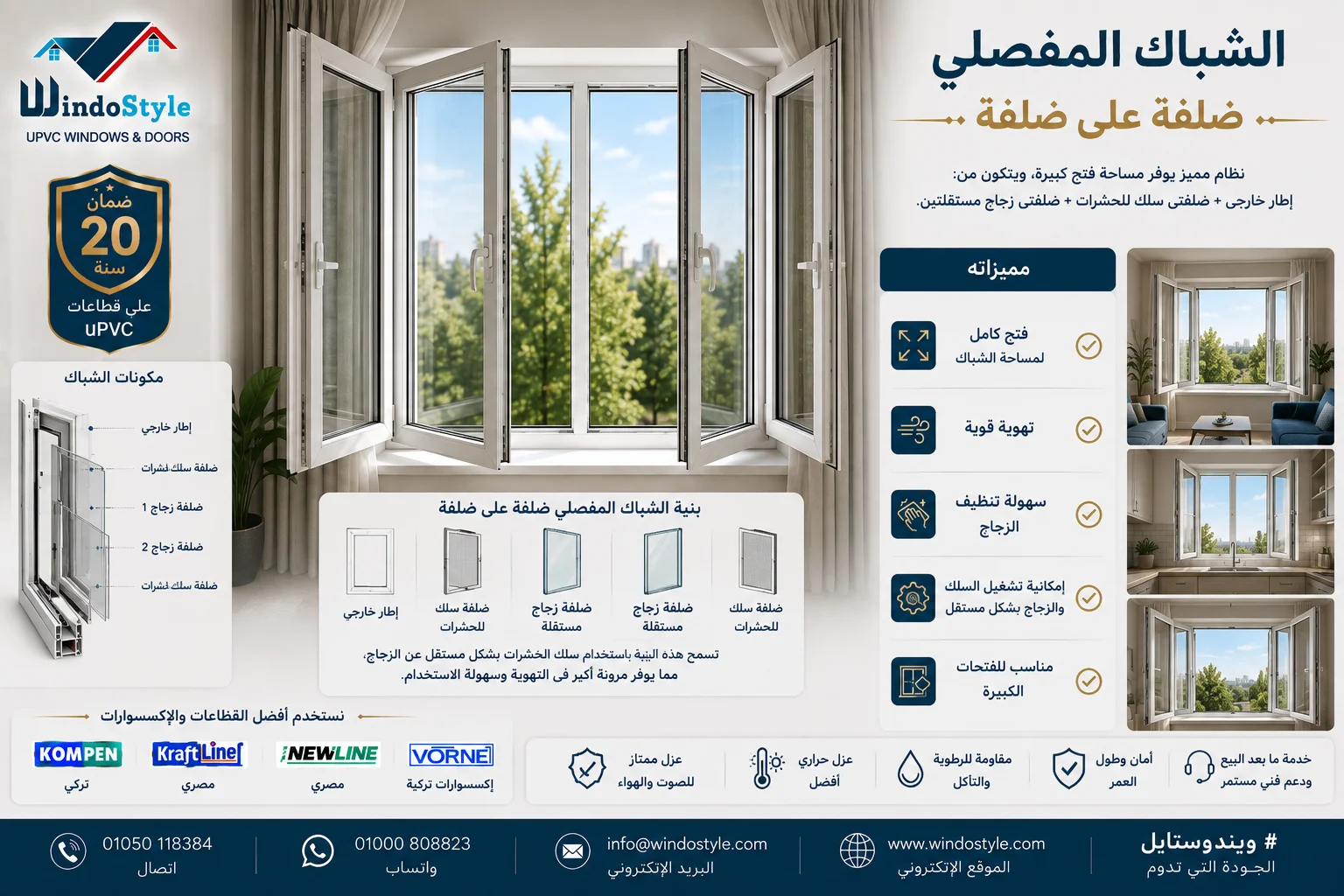 PVC hinged window, sash on sash PVC hinged window, sash on sash