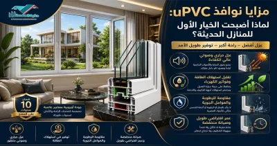 أهم مزايا نوافذ uPVC مثل العزل الحراري والصوتي ومقاومة الرطوبة والعوامل الجوية وسهولة الصيانة وتوفير الطاقة، ولماذا أصبحت الخيار المفضل للمنازل الحديثة 