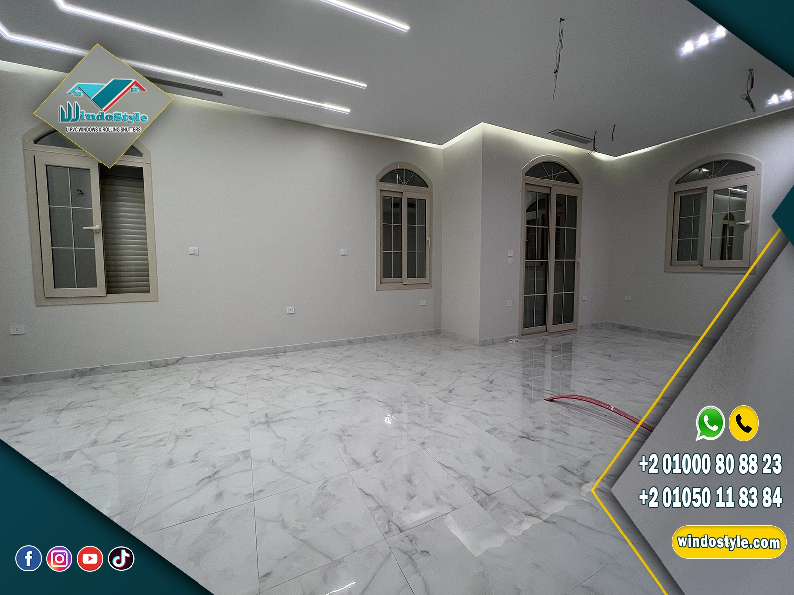 شبابيك PVC بالقاهرة الجديدة بتصنيع احترافي وخامات عالية الجودة، عزل صوت وحرارة وتشطيب أنيق، متاح القياس والتركيب للمنازل والشركات 