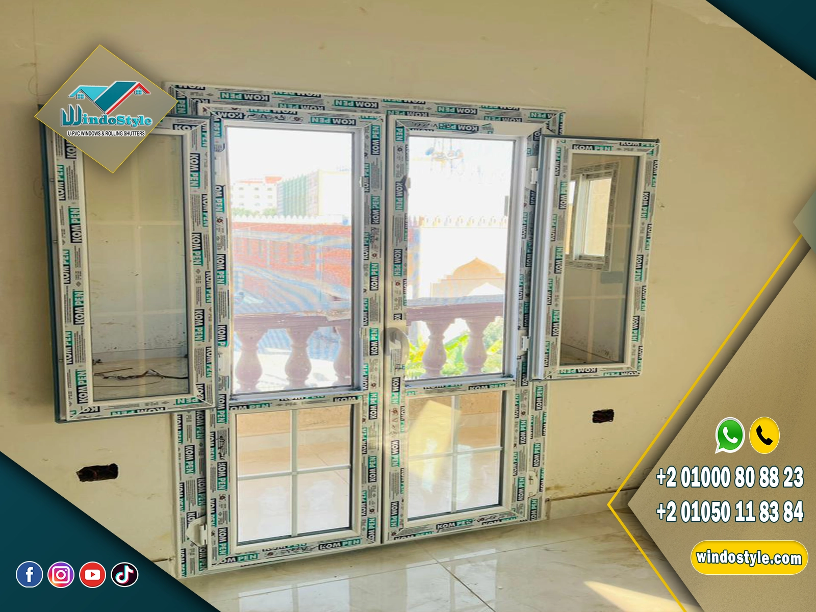 upvc (5) تُسهم شبابيك upvc في تقليل انتقال الحرارة والضوضاء بشكل واضح