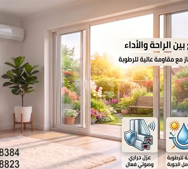 تعرف على نوافذ بي في سي PVC ومميزاتها في العزل الحراري والصوتي ومقاومة الرطوبة، مع دليل شامل للأنواع والأسعار وكيفية اختيار النافذة المناسبة لمنزلك 