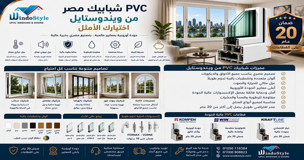 Pvc شبابيك مصر من ويندوستايل اختيارك الأمثل 1 Pvc شبابيك مصر من ويندوستايل اختيارك الأمثل