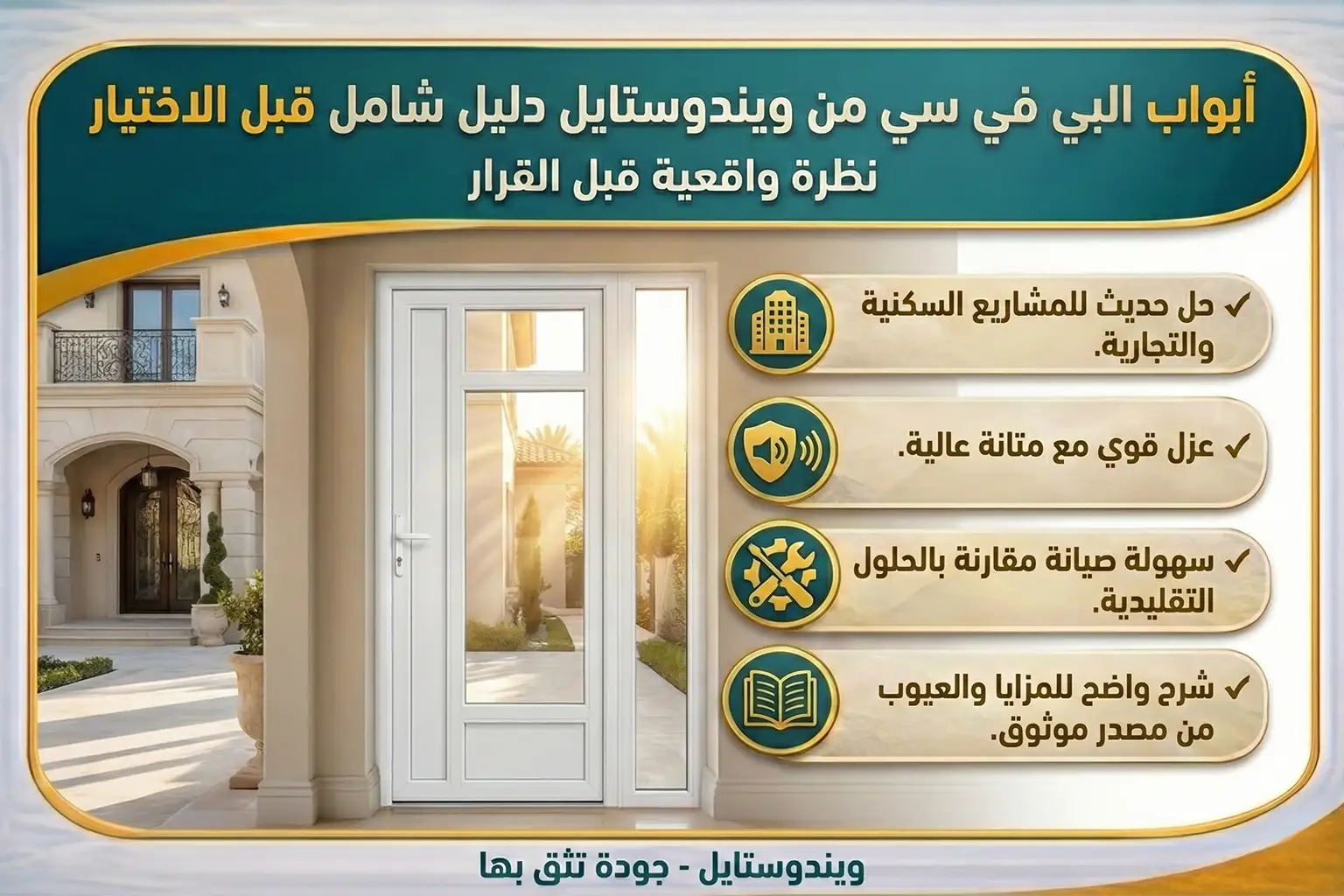 أبواب البي في سي من ويندوستايل تعرف على المزايا والعيوب وأسباب الانتشار مع مراجع أوروبية وروابط داخلية تساعدك على اتخاذ القرار الصحيح 