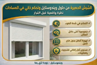 تعرّف على أنواع الشيش الحصيرة المختلفة في مصر، المميزات والعيوب، والأسعار، وأفضل اختيار ليك مع حلول حديثة من ويندوستايل 