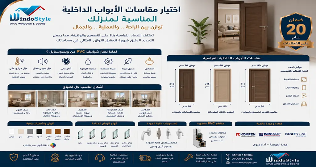 ويندوستايل دليلك لاختيار مقاسات الابواب الداخلية
