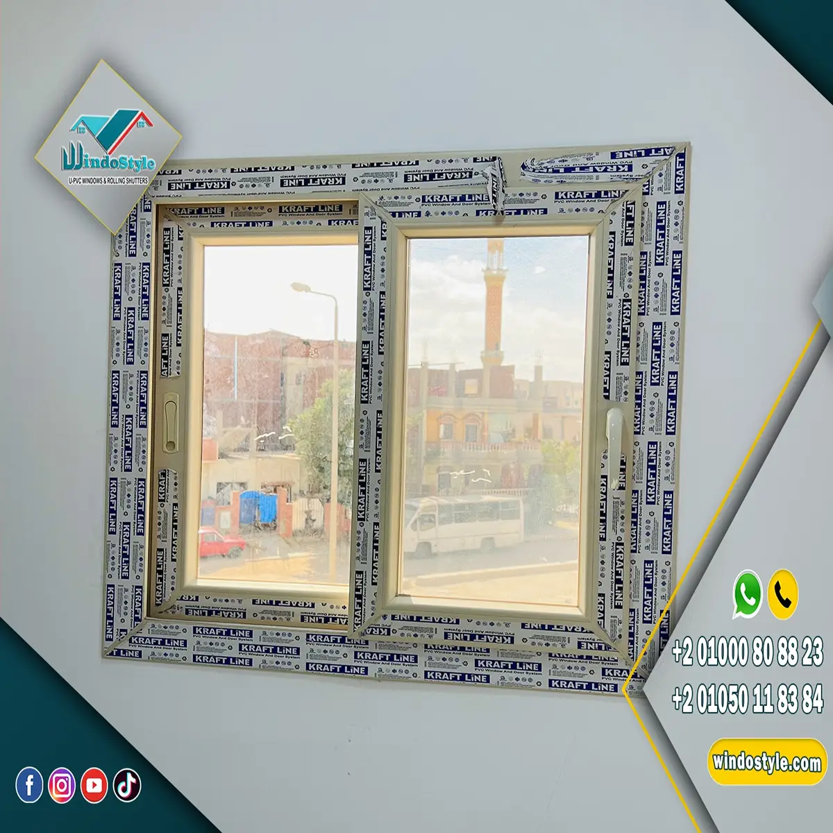 شباك Pvc جرار 2 ضلفة بسلك متحرك 3 شباك PVC جرار 2 ضلفة زجاج مع ضلفة سلك بقطاعات KRAFTLINE المصرية وضمان 20 سنة، وإكسسوارات VORNE التركية بضمان 10 أعوام، عملي وسهل الاستخدام