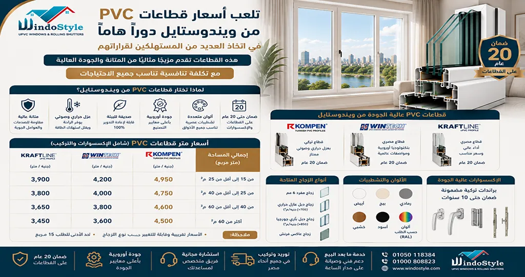 أسعار قطاعات PVC من ويندوستايل دليل شامل