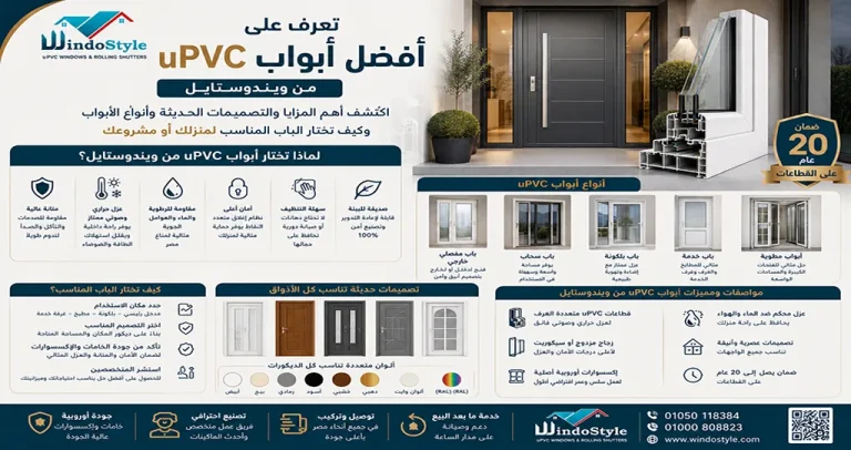 أفضل أبواب uPVC من ويندوستايل | الجودة والتصاميم 1 أفضل أبواب upvc