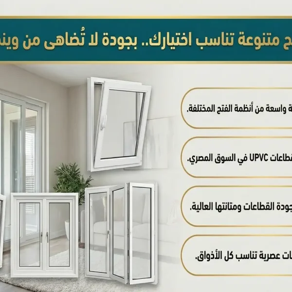 انواع شبابيك PVC من ويندوستايل وأهم مميزاتها