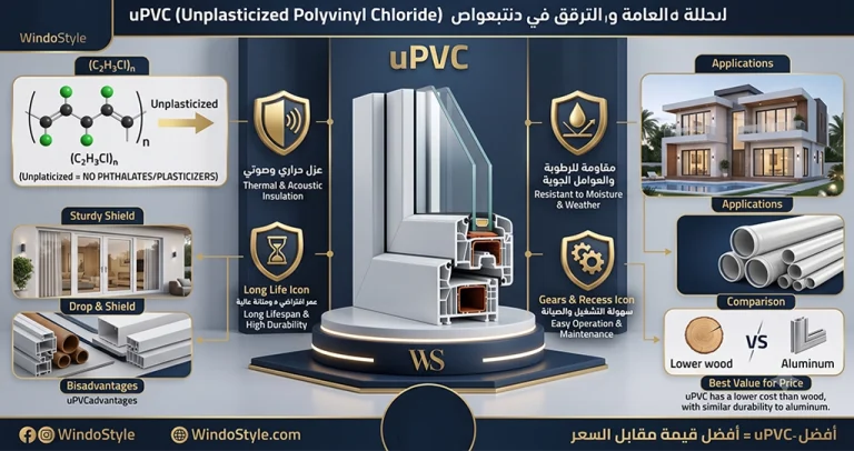 مادة upvc وكل المعلومات الخاصة بها حيث تُعتبر من المواد الثورية في مجال البناء والصناعات  مع انتشار استخدامها في العقود الأخيرة، أصبحت من الخيارات الرئيسية بفضل خصائصها المتنوعة وتطبيقاتها المتعددة  في هذا المقال، سنتعرف على مادة UPVC بشكل شامل، بداية من تعريفها وتركيبها الكيميائي، وحتى استخداماتها ومميزاتها وعيوبها 