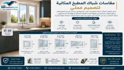 ما هي مقاسات شباك المطبخ؟ الدليل الكامل لاختيار المناسب 2026 2 مقاسات شباك المطبخ المثالية لتصميم عملي