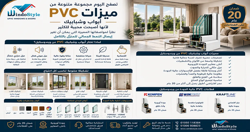 ميزات Pvc أبواب وشبابيك