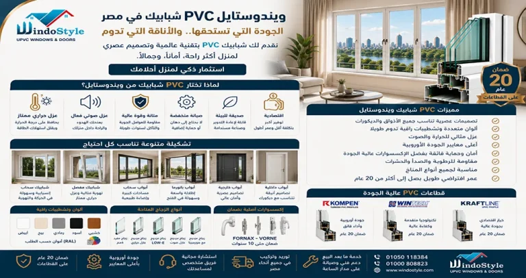 ويندوستايل PVC شبابيك في مصر: اختيارك الأمثل 4 ويندوستايل pvc شبابيك في مصر
