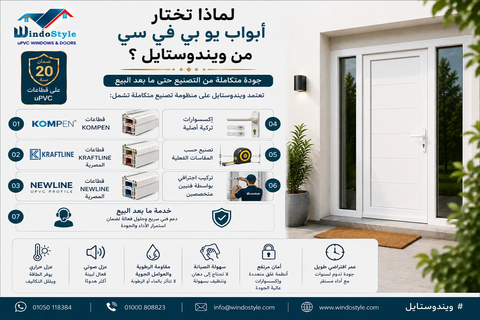 ليه تختار أبواب يو بي في سي من ويندوستايل؟