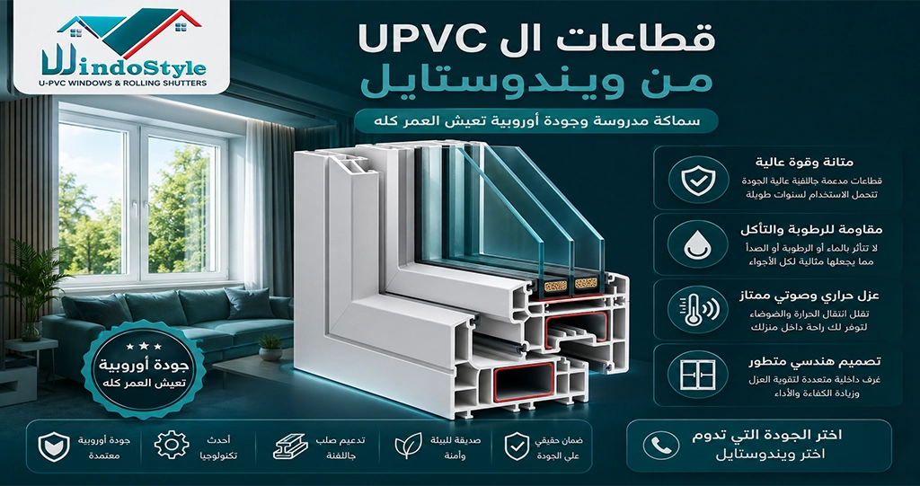 قطاعات ال UPVC من ويندوستايل مش بس شبابيك وأبواب … دي استثمار طويل المدى في الراحة، الأمان، والعزل. سماكة مدروسة بدقة تتحمل معاك السنين.