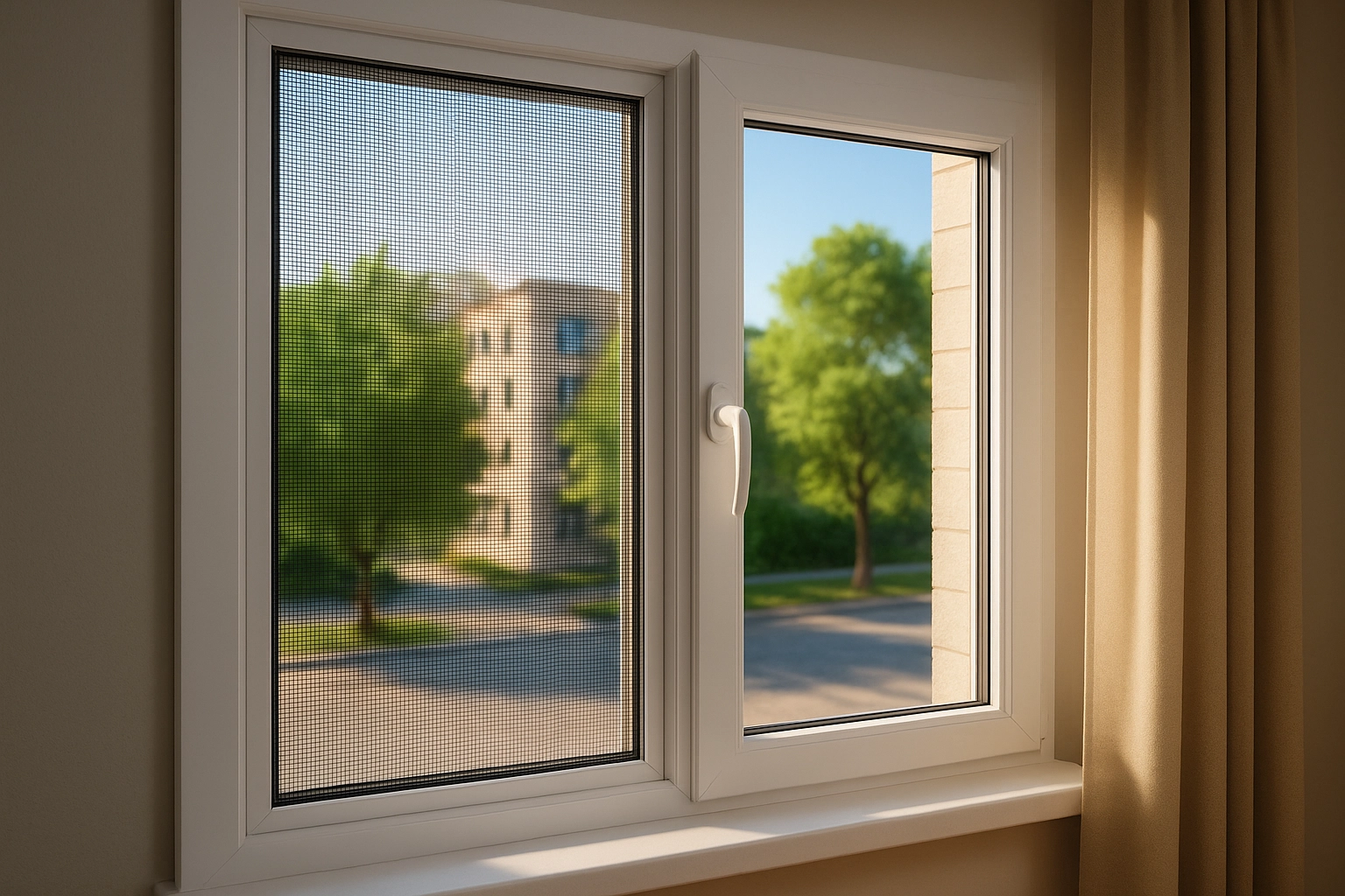 عشان المشكلة دي ما تفضّلش تتكرر، WindoStyle وفّرت حل عملي وراقي في نفس الوقت… شبكة حشرات بتصميمات وألوان متنوعة تناسب أي ديكور. الشبكة دي بتسمح بدخول الهوا الطبيعي وأشعة الشمس، وفي نفس الوقت بتحجب تمامًا الناموس والحشرات الصغيرة، وبتحافظ على راحة البيت ونضافته من غير ما نضطر نقفل الدنيا على نفسنا.