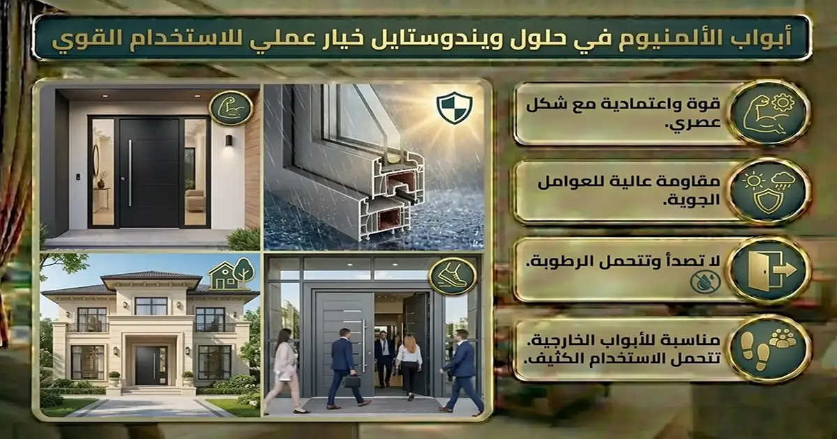 قوة واعتمادية مع شكل عصري ✔ مقاومة عالية للعوامل الجوية ✔ لا تصدأ وتتحمل الرطوبة ✔ مناسبة للأبواب الخارجية ✔ تتحمل الاستخدام الكثيف
