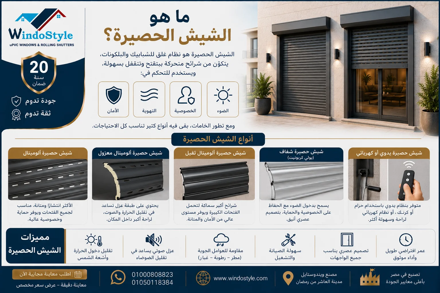 Learn about the different types of reed mats in Egypt 2 الشيش الحصيرة من شركة ويندوستايل مميزاته وأنواعه