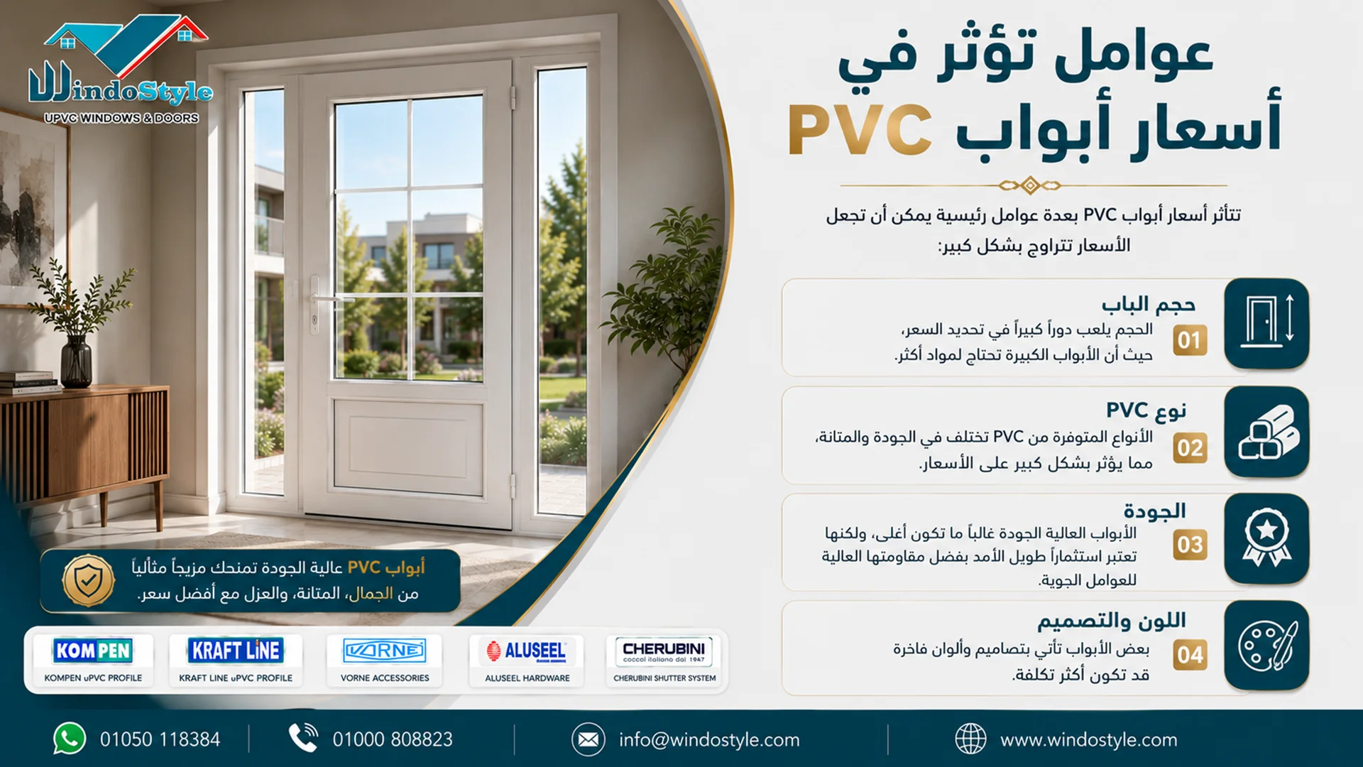 العوامل المؤثرة على أسعار أبواب Pvc