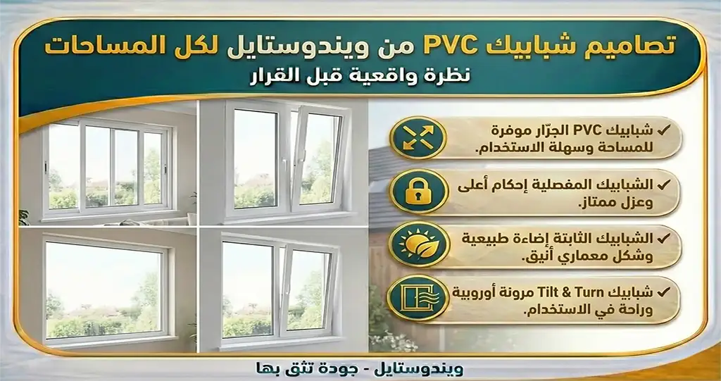 تصاميم شبابيك PVC من ويندوستايل