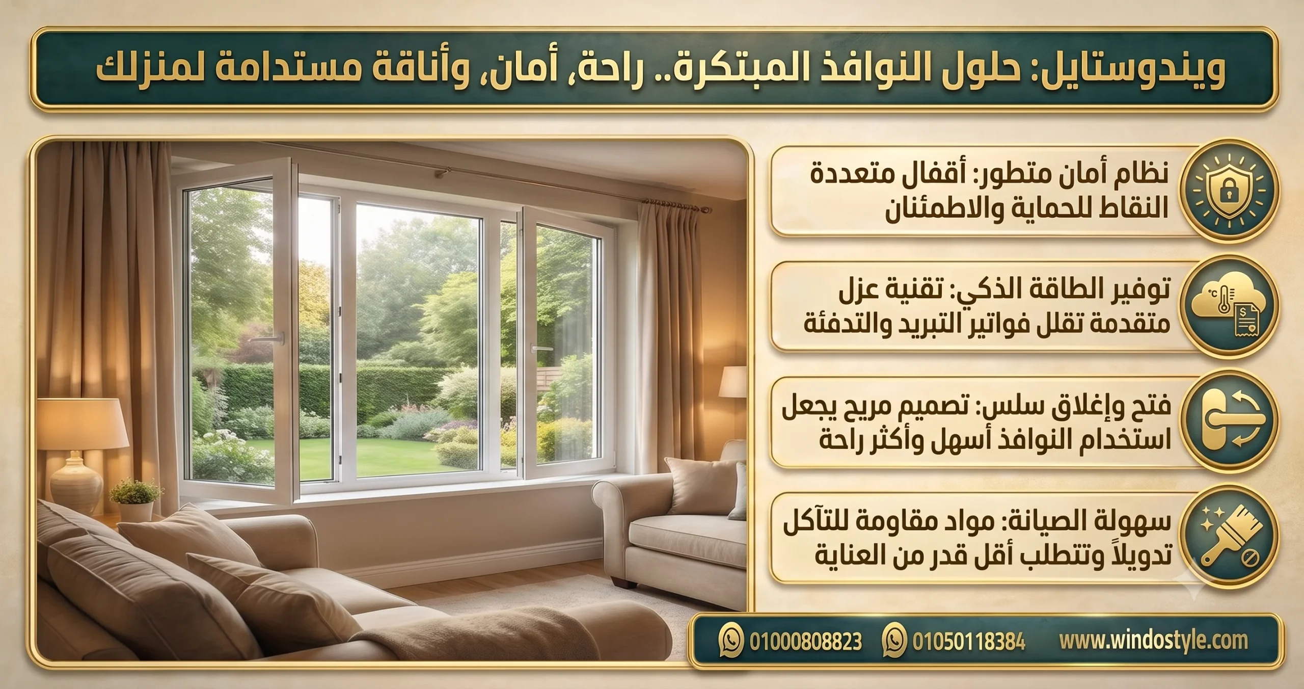 لماذا تختار شبابيك PVC مفصلى من ويندوستايل؟