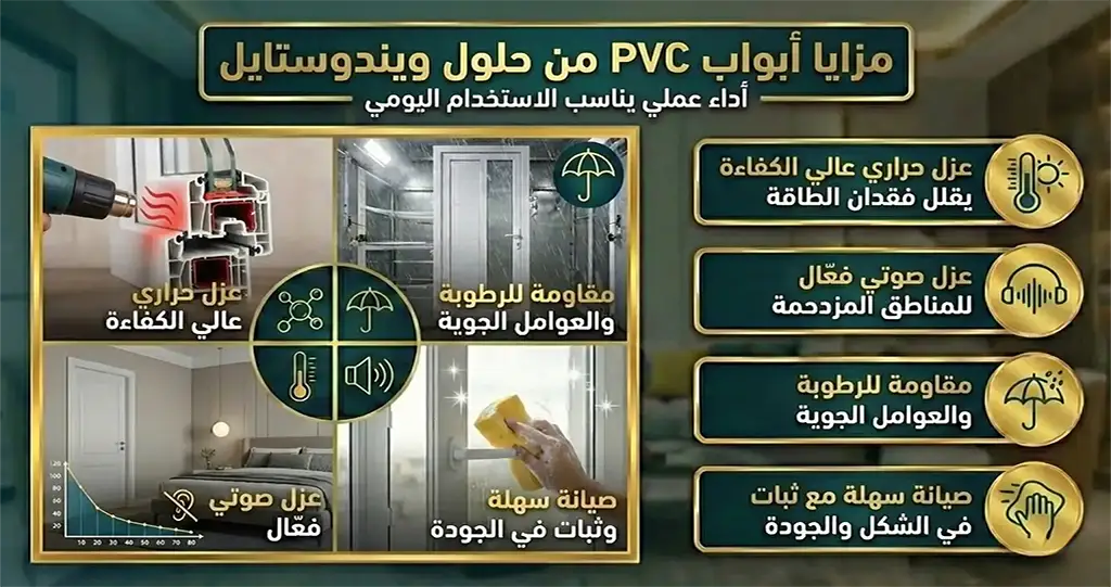 أداء عملي يناسب الاستخدام اليومي ✔ عزل حراري عالي الكفاءة يقلل فقدان الطاقة ✔ عزل صوتي فعّال للمناطق المزدحمة ✔ مقاومة للرطوبة والعوامل الجوية ✔ صيانة سهلة مع ثبات في الشكل والجودة