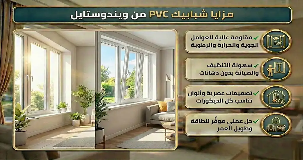 مزايا-شبابيك-PVC-من-ويندوستايل مزايا شبابيك PVC من ويندوستايل