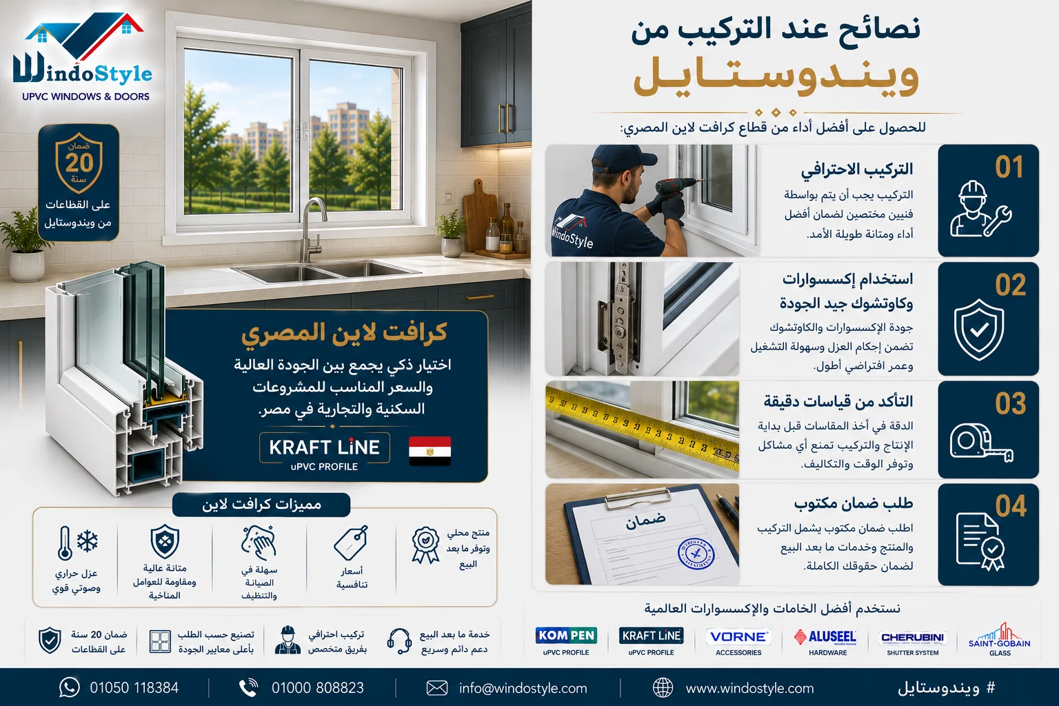 نصائح ويندوستايل لتركيب نوافذ كرافت لاين