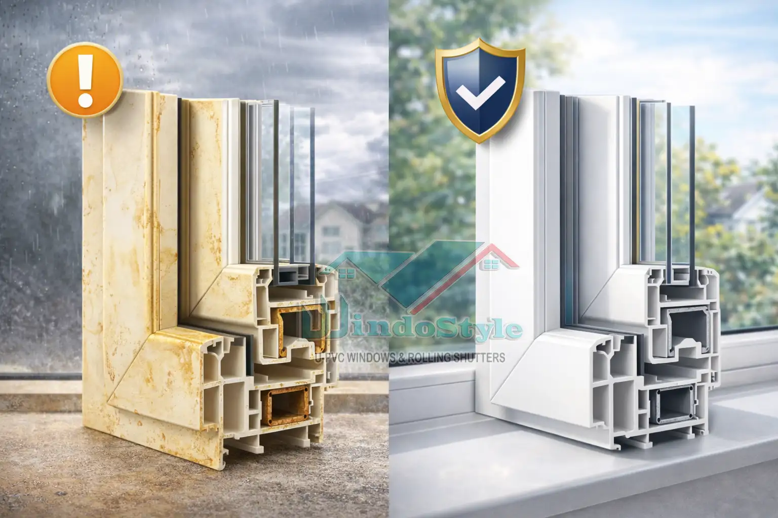 من أبرز النقاط التي تُذكر عند الحديث عن عيوب شبابيك PVC أن الجودة تختلف من مصنع لآخر. فالقطاعات منخفضة الجودة قد: يتغير لونها مع الوقت تصبح أقل صلابة تتأثر بسرعة بالعوامل الجوية