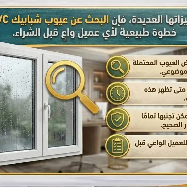 PVC window disadvantages – a realistic look before making a purchase decision عند التفكير في تشطيب أو تجديد المنزل، يبحث الكثيرون عن أفضل أنواع الشبابيك التي تجمع بين العزل الجيد، الشكل العصري، وطول العمر الافتراضي وتُعد شبابيك PVC من أكثر الخيارات انتشارًا في السنوات الأخيرة ورغم مميزاتها العديدة، فإن البحث عن عيوب شبابيك PVC يُعد خطوة طبيعية لأي عميل واعٍ قبل الشراء وفي هذا المقال نستعرض العيوب المحتملة بشكل موضوعي، مع توضيح متى تظهر هذه العيوب، وكيف يمكن تجنبها تمامًا بالاختيار الصحيح