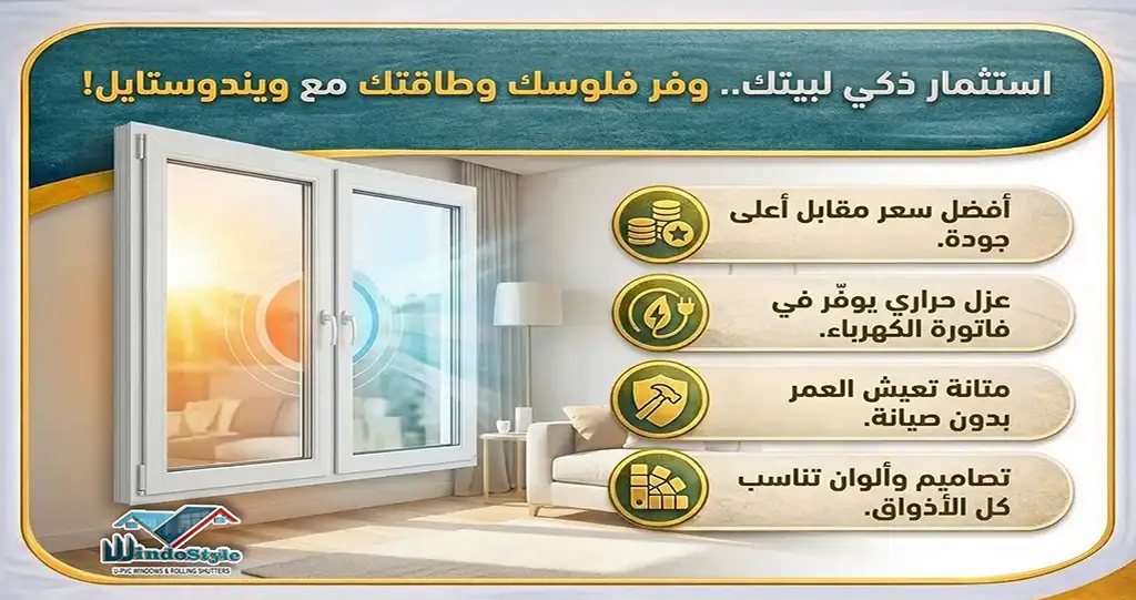 هل تبحث عن طريقة لتوفير المال دون التنازل عن الجودة عندما يتعلق الأمر بخيارات شبابيك PVC؟ مع ويندوستايل، يمكنك الحصول على افضل سعر شبابيك Pvc دون القلق بشأن الأداء أو المتانة 