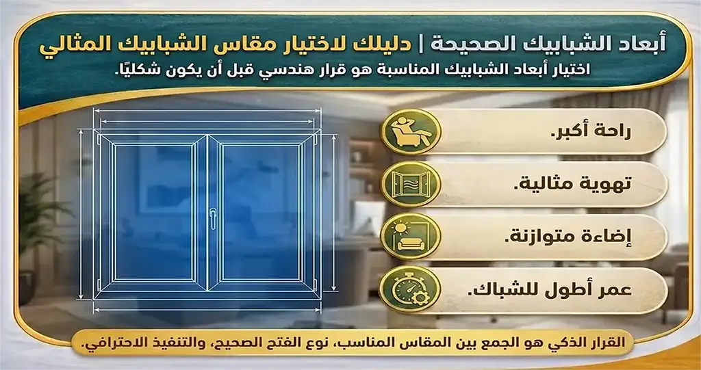 أبعاد الشبابيك – دليل شامل لاختيار مقاس الشبابيك المناسب