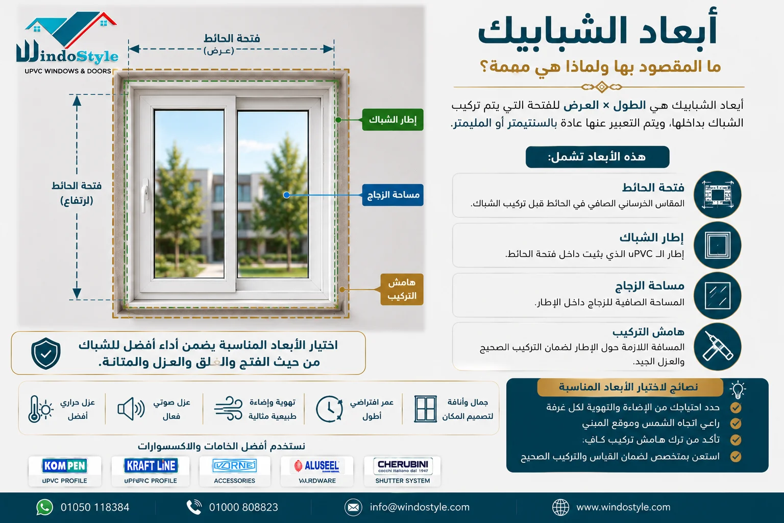 مقاس النوافذ الصحيحة | دليلك لاختيار مقاس الشبابيك 2 ابعاد الشبابيك