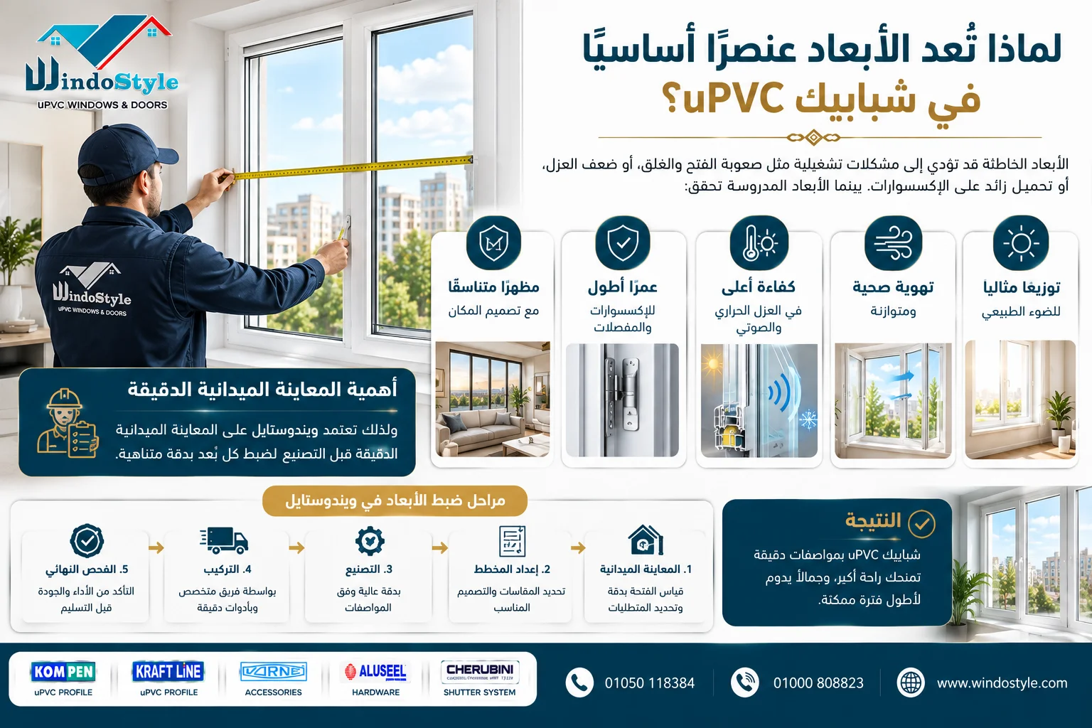مقاس النوافذ الصحيحة | دليلك لاختيار مقاس الشبابيك 6 تُعد الأبعاد عنصرًا أساسيًا في شبابيك uPVC