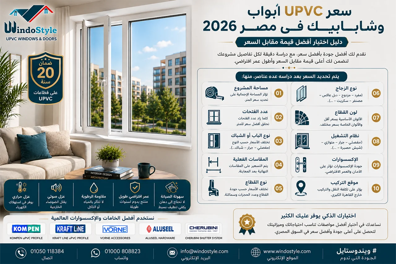 كيف يتم تحديد سعر UPVC أبواب وشبابيك في مصر؟