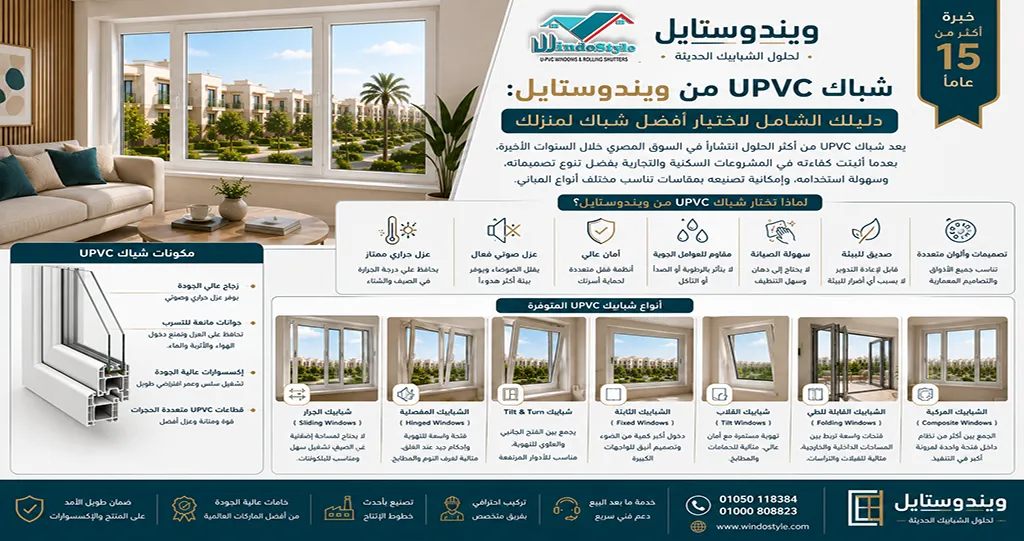 شباك pvc من ويندوستايل لأنظمة الشبابيك الحديثة