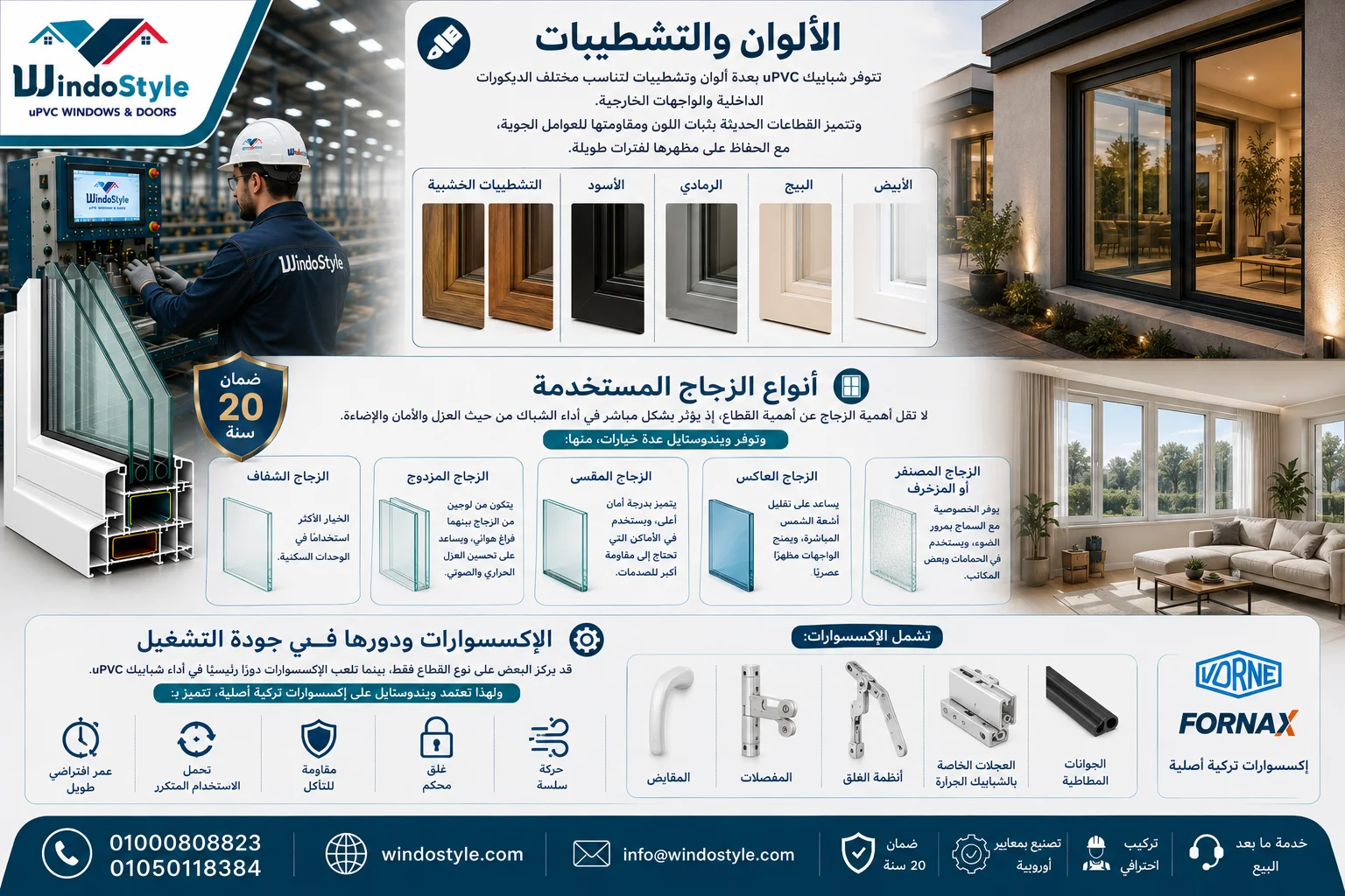 شبابيك uPVC | أفضل الأنواع والأسعار والمميزات في مصر 2026 9 ألوان شبابيك uPVC ونوع الزجاج وجودة الاكسسوارات