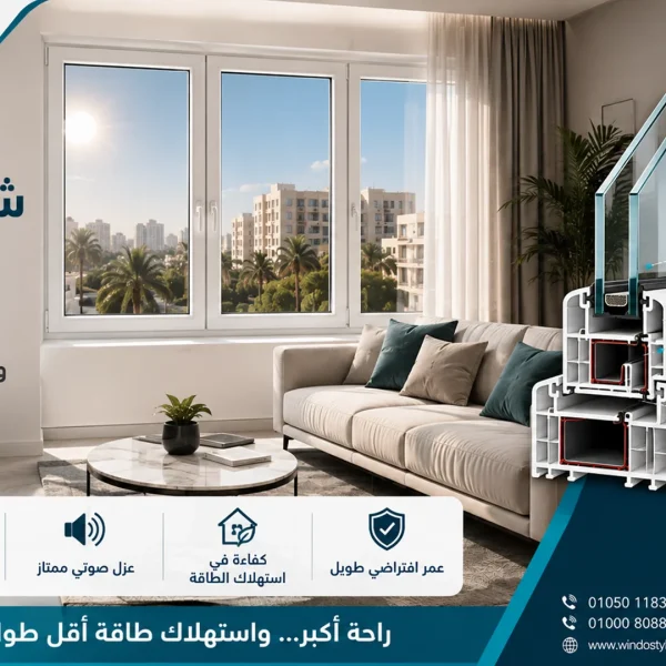 شبابيك PVC زجاج مزدوج المميزات والأسعار في مصر